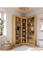 Kit com 3 estantes para canto em Madeira Maciça com 3 peças– Acabamento em cera natural com o toque acetinado | Coleção Biblioteca